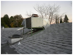 old heating system - roof top - before picture