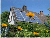 solar panels on a roof - look mom, no electricity bill!